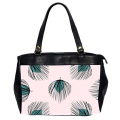 Green Tropical Leaves Seamless Pattern Oversize Office Handbag (2 Sides)