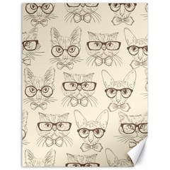 Seamless Pattern Hand Drawn Cats With Hipster Accessories Canvas 18  X 24  by Vaneshart