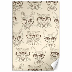 Seamless Pattern Hand Drawn Cats With Hipster Accessories Canvas 20  X 30  by Vaneshart