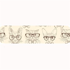 Seamless Pattern Hand Drawn Cats With Hipster Accessories Large Bar Mats by Vaneshart