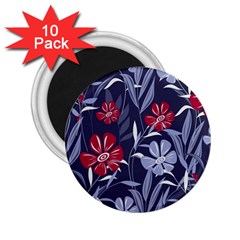 Abstract Seamless Pattern With Colorful Tropical Leaves Flowers Purple 2 25  Magnets (10 Pack) 
