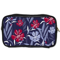 Abstract Seamless Pattern With Colorful Tropical Leaves Flowers Purple Toiletries Bag (two Sides)