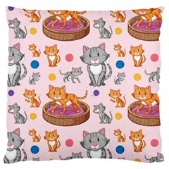 Cat Seamless Pattern Large Cushion Case (two Sides)