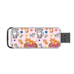 Cat Seamless Pattern Portable Usb Flash (one Side)