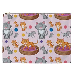 Cat Seamless Pattern Cosmetic Bag (xxl)