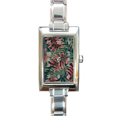 Trending Abstract Seamless Pattern With Colorful Tropical Leaves Plants Green Rectangle Italian Charm Watch