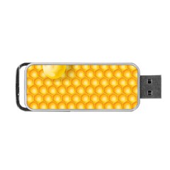 Abstract Honeycomb Background With Realistic Transparent Honey Drop Portable Usb Flash (one Side)