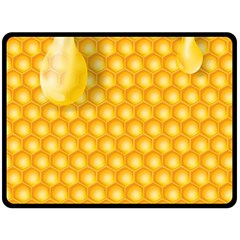 Abstract Honeycomb Background With Realistic Transparent Honey Drop Fleece Blanket (large) 