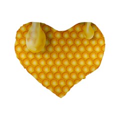 Abstract Honeycomb Background With Realistic Transparent Honey Drop Standard 16  Premium Heart Shape Cushions