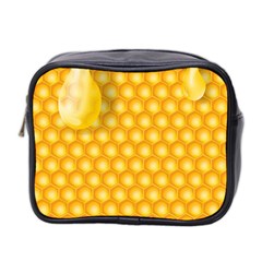 Abstract Honeycomb Background With Realistic Transparent Honey Drop Mini Toiletries Bag (two Sides) by Vaneshart