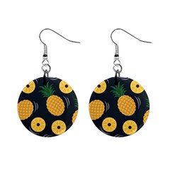 Seamless Pattern Pineapple Pattern Mini Button Earrings