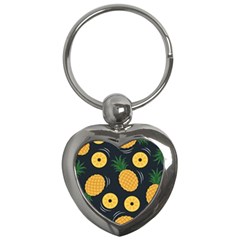 Seamless Pattern Pineapple Pattern Key Chain (heart)