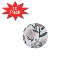 Retro Floral Pattern 1  Mini Buttons (10 Pack) 