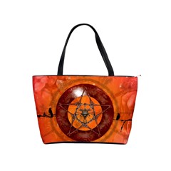 Awesome Skull On A Pentagram With Crows Classic Shoulder Handbag by FantasyWorld7