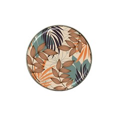 Trend Abstract Seamless Pattern With Colorful Tropical Leaves Plants Beige Hat Clip Ball Marker