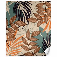 Trend Abstract Seamless Pattern With Colorful Tropical Leaves Plants Beige Canvas 11  X 14  by Vaneshart