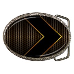 Black Arrow Gold Line Hexagon Mesh Pattern Belt Buckles