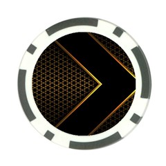 Black Arrow Gold Line Hexagon Mesh Pattern Poker Chip Card Guard (10 Pack)