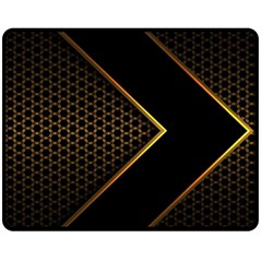 Black Arrow Gold Line Hexagon Mesh Pattern Fleece Blanket (medium) 