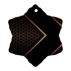 Black Arrow Gold Line Hexagon Mesh Pattern Snowflake Ornament (two Sides)