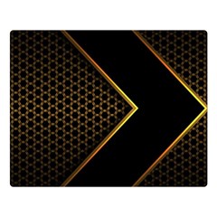 Black Arrow Gold Line Hexagon Mesh Pattern Double Sided Flano Blanket (large)  by Vaneshart