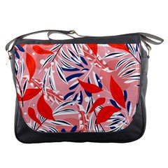 Tropical Seamless Pattern With Colorful Leaves Plants Messenger Bag