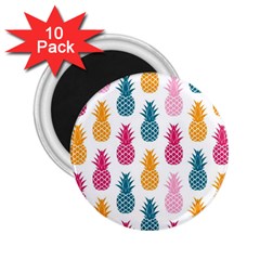 Tropic Fruit Pineapple Seamless Pattern Design Vector Illustration 2 25  Magnets (10 Pack) 