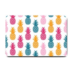Tropic Fruit Pineapple Seamless Pattern Design Vector Illustration Small Doormat  by Vaneshart