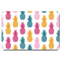 Tropic Fruit Pineapple Seamless Pattern Design Vector Illustration Large Doormat  by Vaneshart