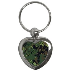 Military Background Grunge Style Key Chain (heart)