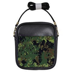 Military Background Grunge Style Girls Sling Bag by Vaneshart