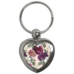 Romantic Floral Background Key Chain (heart) by Vaneshart