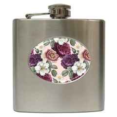 Romantic Floral Background Hip Flask (6 Oz) by Vaneshart