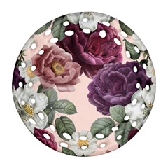 Romantic Floral Background Ornament (round Filigree) by Vaneshart