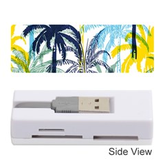 Colorful Summer Palm Trees White Forest Background Memory Card Reader (stick) by Vaneshart