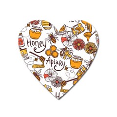 Honey Seamless Pattern Heart Magnet by Vaneshart
