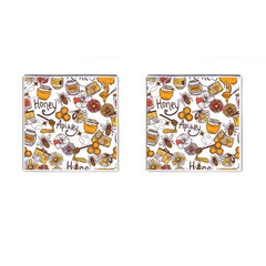 Honey Seamless Pattern Cufflinks (square) by Vaneshart