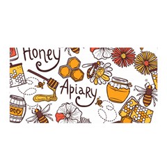 Honey Seamless Pattern Satin Wrap by Vaneshart