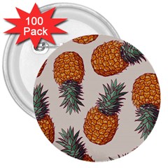 Seamless Pattern With Vector Illustrations Pineapples 3  Buttons (100 Pack) 