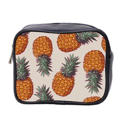 Seamless Pattern With Vector Illustrations Pineapples Mini Toiletries Bag (two Sides)