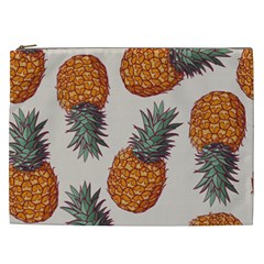 Seamless Pattern With Vector Illustrations Pineapples Cosmetic Bag (xxl)