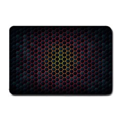 Dark Hexagon With Light Fire Background Small Doormat  by Vaneshart