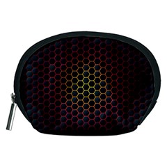 Dark Hexagon With Light Fire Background Accessory Pouch (medium)