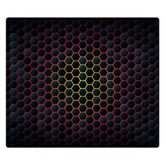 Dark Hexagon With Light Fire Background Double Sided Flano Blanket (small) 