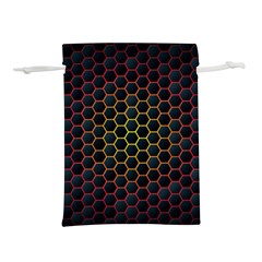 Dark Hexagon With Light Fire Background Lightweight Drawstring Pouch (s)