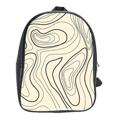 Topographic Lines Background Salmon Colour Shades School Bag (xl) by Vaneshart