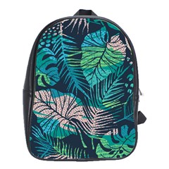 Seamless Abstract Pattern With Tropical Plants School Bag (large) by Vaneshart