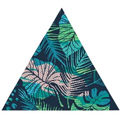 Seamless Abstract Pattern With Tropical Plants Wooden Puzzle Triangle by Vaneshart