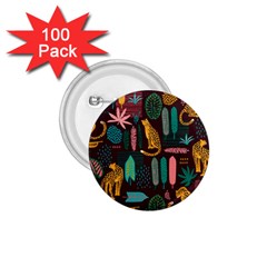 Vector Seamless Pattern With Leopards 1 75  Buttons (100 Pack) 