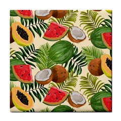 Tropical Pattern Background Tile Coaster by Vaneshart